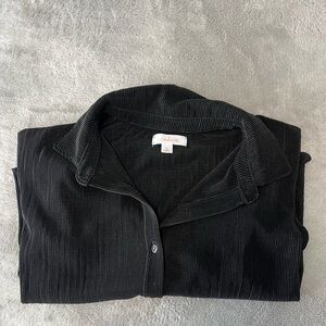 Colsie Ribbed Black Button-Up Shirt